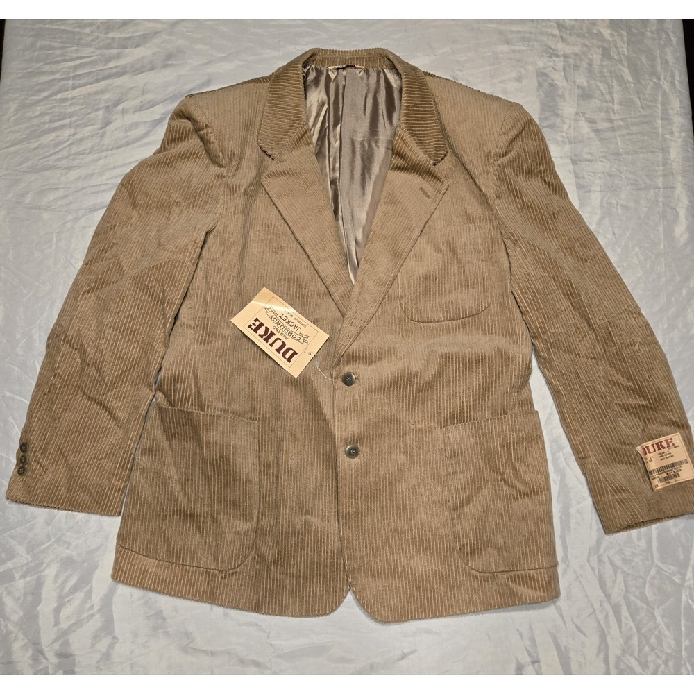 NWT Duke Haband Barrage 42R Corduroy Mens Blazer Suit Jacket Brown Lined‎ Luxe